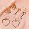 Boucles d'oreilles créoles Fanshion papillon créatif beau coeur clé délicate pour les femmes minimaliste bijoux cadeau noël en gros