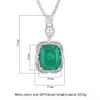 Strands Strings Luxury Vintage 20 2 m Emerald Pendant Tennis Chain Necklace for Women Lab Diamond Cocktail Party Fine Jewelry Accessories Gift 230729