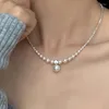 Naszyjniki wisiorki Pearn nierdzewna Pearl Vintage Choker Collarbone do Europy i prezentów kobiet w Stanach Zjednoczonych