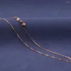 Kettingen Echte 18K roségouden ketting voor dames 1 mm dunne Rolo Link Heart Adjust-ketting 45 cm lengte