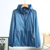 Men's Jackets 2023 Summer Light Hood Jacket Thin Windbreaker Fashion Sunscreen Casual Zipper Coat Packable Coats