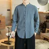 Moletom Masculino Algodão Linho Estilo Chinês Vintage Homens Manga Curta Moda Verão Casual Harajuku Oversized 2xl Casaco Fino Fivela Streetwear