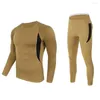 Tute da uomo Set di biancheria intima termica da uomo Quick Dry Tight Assorbimento del sudore Top Pantaloni Strato di base Morbido pile Sport all'aperto