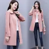 Women's Trench Coats Spring Autumn Mid-Long Windbreakers Women 2023 Loose Doll Collar Coat Pure Colour Single-Breasted Outerwear Female