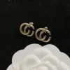 Luxus Gold Silber Bolder Ohrringe Designer für Frauen Hoop Ohrringe Hölzer Buchstaben Ohrringe Schmuck mit Box Set Valentinstag Geschenk Engagement