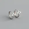 Dos boucles d'oreilles 925 argent Sterling étoile d'or pour les femmes fille mode évider lisse bijoux cadeau d'anniversaire goutte