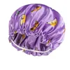 Graficzny nadruk satynowy kapelusz nocny dla kobiet dziewczyna elastyczna czapki snu piękno maska ​​pielęgnacja włosów