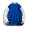 Men's Jackets Stand Collar Jacket Baseball Contrast Color Coat Stylish Spring/fall Streetwear