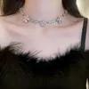 Choker Mode Roze Bloem Kristal Kettingen Voor Vrouwen Parel Ketting Strass Bruiloften Sieraden Bruids Chokers Geschenken