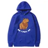 Mannen Hoodies Bril Capibara Ok I Pull Up Hoodie Grappige Anime Grafische Winter Fleece Hooded Sweatshirts Oversized EU Maat jassen Kpop