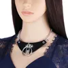 Girocollo colletto tondo nero per ragazze Emo Punk Goth collana con lucchetto 2023 tracolla Cosplay chocker accessori gotici