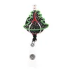 Mode Style Porte-clés Arbre De Noël Stéthoscope Strass Rétractable ID Titulaire Pour Infirmière Nom Accessoires Badge Bobine Avec All305s