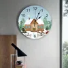 Horloges murales fleurs de noël arbre père noël chambre horloge grande cuisine moderne salle à manger ronde salon montre décor à la maison