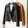 여자 가죽 2023 Real Sheepskin Jacket Woman Genuine Coats 여자 짧은 한국 스타일 재킷 Famale Leren Jas Dames SQQ65