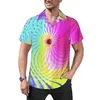 Camicie casual da uomo Hippie Beach Shirt Blue Tears Stampa Summer Men Camicette retrò Manica corta Abbigliamento personalizzato Big Size 4XL