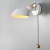 Vägglampor nordisk lampa för sovrummet sovrum modern bakgrund ljus hem dekoration dra switch läsbelysning armatur justerbar