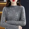 Suéter Feminino Suéter Pêlo Parte de Baixo Renda 2023 Primavera Francês Oco Manga Longa Blusa de Malha Fina Elegante