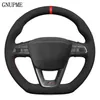 Hand stitched Black Suede Car Steering Wheel Cover For Seat R Leon ST Cupra Ateca FR295c