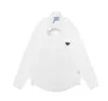 designer Men white Shirt triangle logo luxury business Casual Shirts Long sleeve black white Asia size M-3XL
