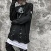 Men's Sweaters 2023 Oversize Ripped Destroyed Holes Distressed Mens Knitted Pullover Hip Hop Fashion Loose Sweater Streetwear Harajuku