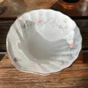 Bowls Luxury High-end Salad Bowl Shell Relief Tray Small Rice Plate Deep Bone China Noodle