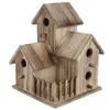 Gaiolas para pássaros Gaiola para papagaios Casa de pássaros de madeira pequena para jardim ao ar livre Caixa de nidificação para casa Suprimentos para animais de estimação Decoração para casa 230729