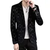 New Brand Trend Male Slim Suit Jacket Nightclub Hosted Party Dress Men's Leisure suit Size M-4XL