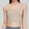 Femmes Shapers Yoga Soutien-Gorge Couleur Unie Haute Élastique Fixe Poitrine Pad Sports Matin Courir Gym Parc Fitness Tops