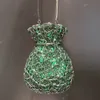 Kvällspåsar Lady Green Flower Bottle Full S Wedding Stone Clutch Purse Metal Minaudiere Handbag Bridal Party Handväskor 230729