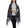 Foulards femmes espace galaxie Constellation zodiaque étoile écharpe hiver châles mince enveloppement dame gland chaud poilu Bufanda