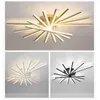 Kroonluchters Moderne Dimbare LED Kroonluchter Binnenverlichting Goud/Zwart/Wit Glans Hanglamp Voor Studeren Wonen Slaapkamer Deco Lichtpunt