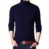 Hommes chandails 2023 hiver col roulé noir Sexy marque tricoté pulls hommes couleur unie décontracté mâle pull automne tricots