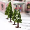 Fleurs décoratives 15 pièces Derby Chapeau Fournitures Modèle Arbres Miniature Paysage Paysage Cèdre Pour DIY Vert