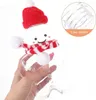 Tumblers 10 Stück Weihnachts-Lebkuchenmann-Trinkflasche mit Mütze und Schal, wiederverwendbare Kunststoff-Weihnachtssaftflaschen, Deckel, durchsichtige Behälter 230729