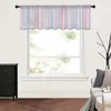 Curtain Colorful Striped Texture Short Tulle Curtains For Kitchen Cafe Sheer Voile Half-Curtain Bedroom Doorway