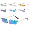 Zonnebril Partij Cosplay Vlam Grappig Halloween Kostuum Metalen Frame Zonnebril UV400 Bescherming Shades Voor Vrouwen Mannen