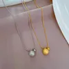 Kettingen Flashbuy Roestvrij Staal Chique Goud Kleur Bal Hanger Ketting Voor Vrouwen Mode Charme Sleutelbeen Hals Ketting Sieraden Gift