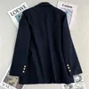 Ternos femininos blazers 2023 moda azul marinho paletós roupas primavera outono coreano casacos soltos escritório senhora outerwear jp2 230729