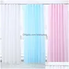 Shower Curtains White Waterproof Thick Solid Bath For Bathroom Bathtub Large Wide Bathing Er Drop Delivery Home Garden Accessories Othau