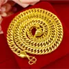 2019 Sand Gold Necklace Male Authentic 999 Gold Jewelry Authentic Thailand Big Gold Chain Thick Beads Long Time Not Fade288n