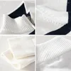 Chandails pour hommes pull d'hiver en coton de qualité supérieure demi-fermeture à glissière col roulé pull chaud coupe masculine laine tricotée pour 8502