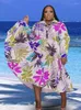 Plus Size Dresses Women Shirt Dress 2023 Summer Printed Long Sleeve Casual Loose Blouse Maxi Vestidos Elegant Beach Party Robes