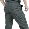 Męskie spodnie taktyczne spodnie ładunkowe męskie Wodoodporne Wodoodporne SWAT Combat Wojskowe spodnie kamuflażowe Casual Multi Pocket Men's Jogger Z230731