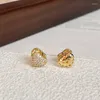 Pendientes de aro corazón tridimensional francés señoras Simple moda banquete joyería accesorios para amigo cumpleaños regalo Festival