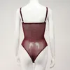 Vrouwen Jumpsuits Rompertjes Sexy PU Leer Bodysuits Mesh Patchwork Mouwloos Push Up Body Tops Latex Clubwear Streetwear 230731