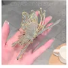 Headwear Hair Accessories Korean Women Hair Claw Gold Butterfly Grab Clip Large Elegant Luxury Vintage Diamond Pearl Hair Clip Hair Accessories 230729