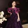 Girl Dresses Princess Long Dress Girls Sequin Birthday Evening Weddings Prom Party Elegant Clothes Children Baptism Gown Show For Kids