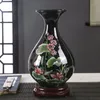 Vaser Jingdezhen Ceramic Ware Ugold Glaze Lotus Flower Figure Arrangement Small Vase Chinese Home Living Room Dekorativt hantverk 230731