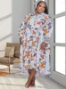 Plus Size Dresses Women Shirt Dress 2023 Summer Printed Long Sleeve Casual Loose Blouse Maxi Vestidos Elegant Beach Party Robes