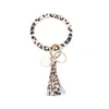 Keychains Lanyards Armband Bangle Keyring Wristlet Keychain Stor Circle Key Ring Pu Leather Tassel Holder For Women Girl Chains Ha Otxnr